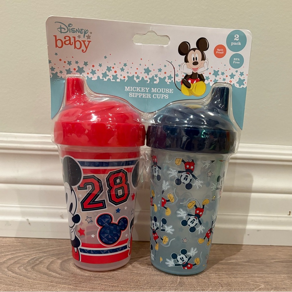 Disney Baby Mickey Mouse Sipper Cups - Red and Blue